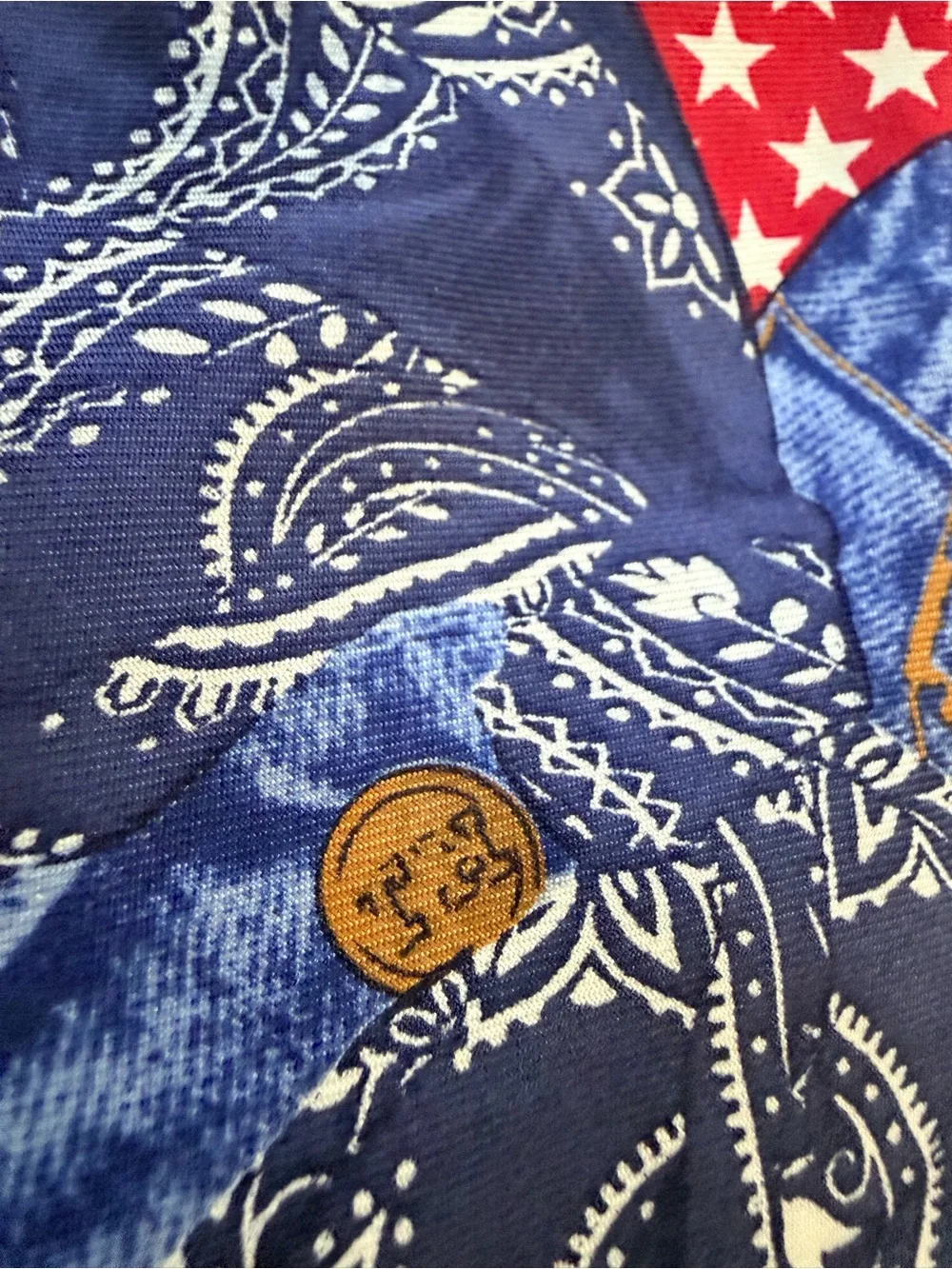 VTG 90s Tommy Hilfiger Silk Tie Denim Jeans Patchwork Americana Bandana Made USA